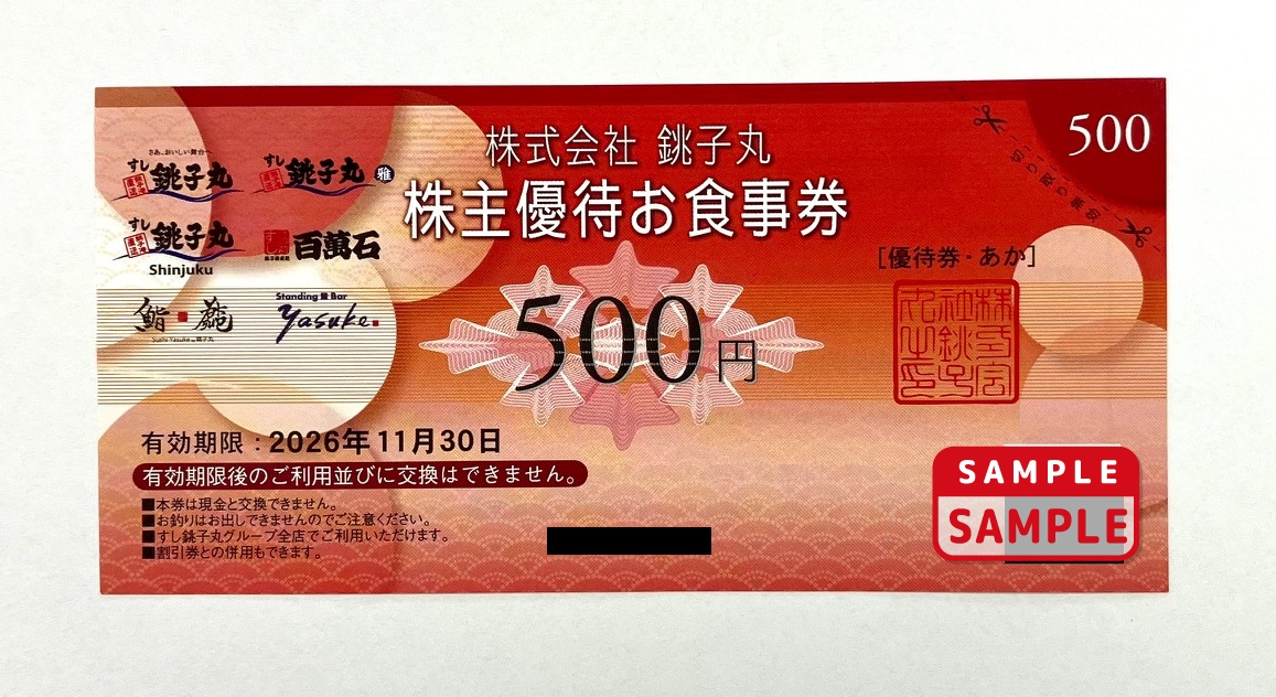 銚子丸　株主優待券【500円】
