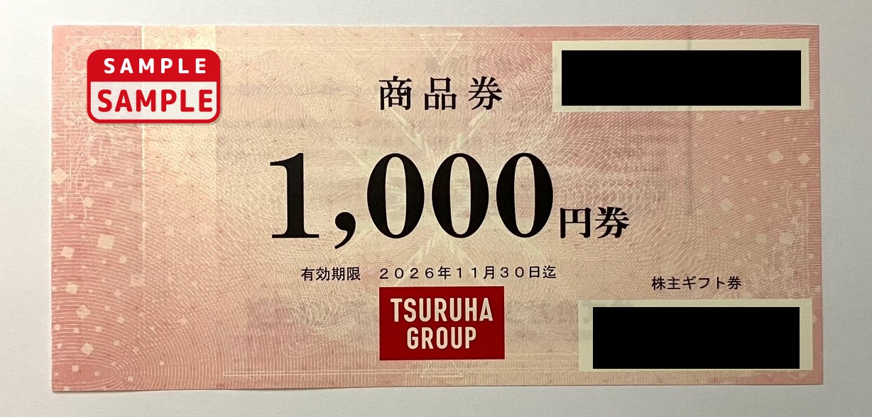 ツルハHD　株主優待券【1,000円券】
